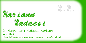 mariann madacsi business card